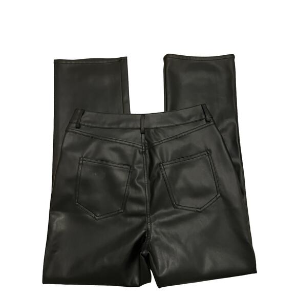 Grey Lab Womens NEW Black Faux Leather Straight Leg Pants M - Picture 7 of 7